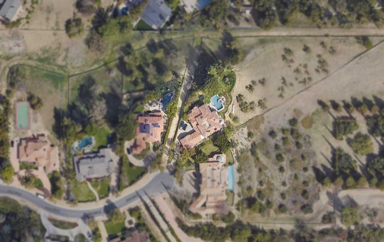 Jeff Dunham's Home Google Satellite Map Location, Hidden Hills, LA, California