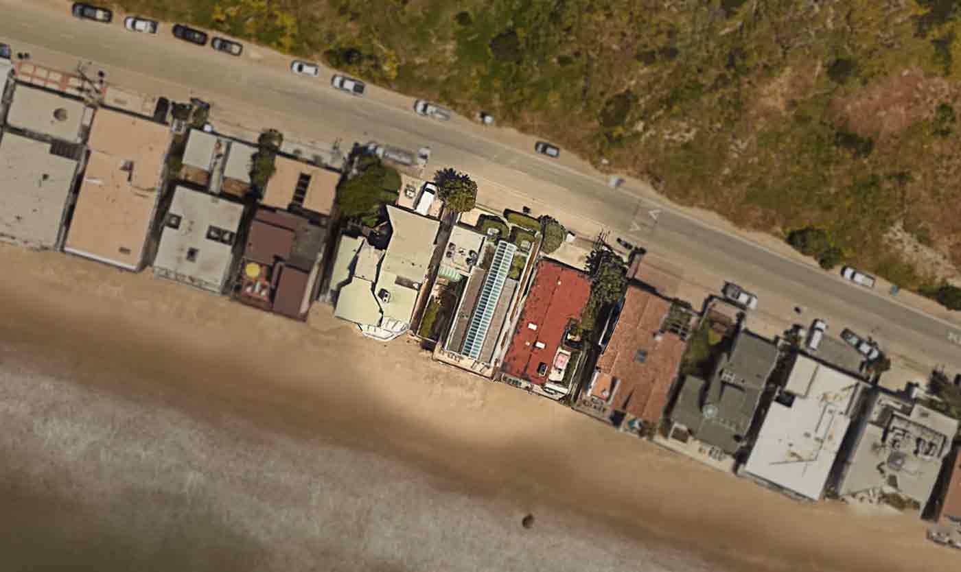 Adam Sandler's Malibu House Google Satellite Map Location View