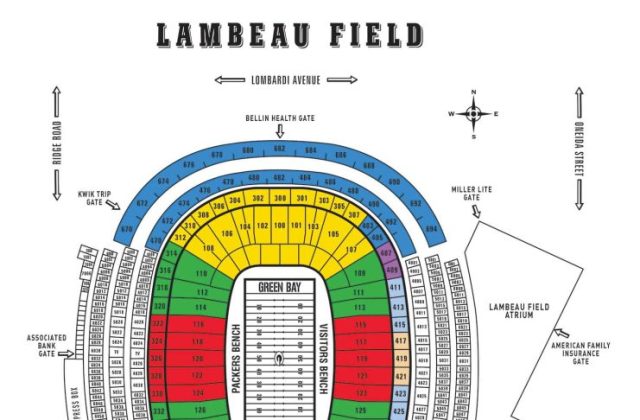 Green Bay Packers Stadium: Lambeau Field Seating Chart (Seating Map) 2023