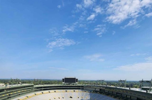 Packers Stadium Lambeau Field stadium inside empty seats view