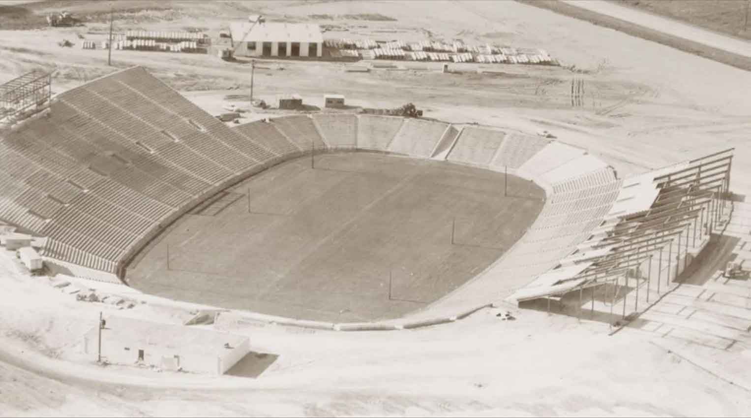 Packers Stadium Lambeau Field Initial-First While The Stadium is Being Built (1957 Historical Photo), Source: Packers.com