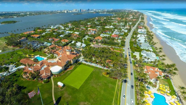 Donald Trump's Mar-a-Lago House Outside in Palm Beach, Florida