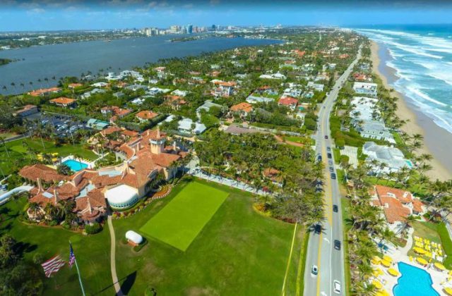 Donald Trump's Mar-a-Lago House Outside in Palm Beach, Florida