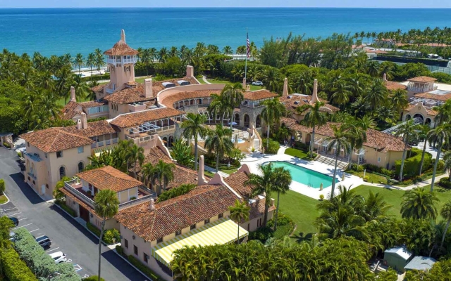 Donald Trump's Mar-a-Lago House Outside in Palm Beach, Florida
