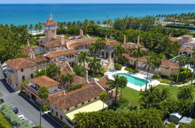 Donald Trump's Mar-a-Lago House Outside in Palm Beach, Florida