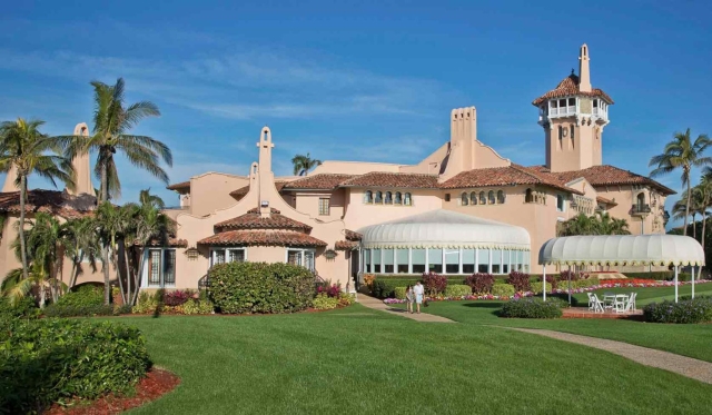 Donald Trump's Mar-a-Lago House Outside in Palm Beach, Florida