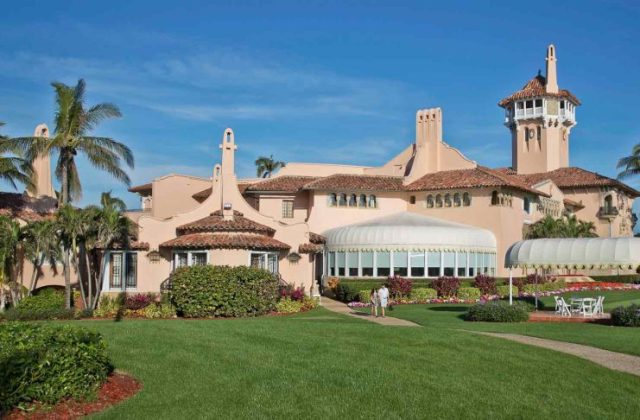Donald Trump's Mar-a-Lago House Outside in Palm Beach, Florida