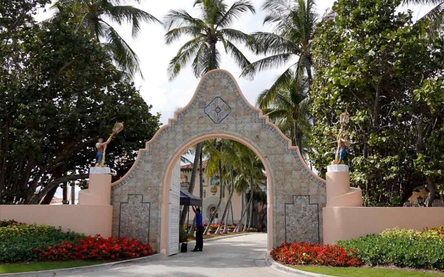 Donald Trump's Mar-a-Lago House Outside in Palm Beach, Florida