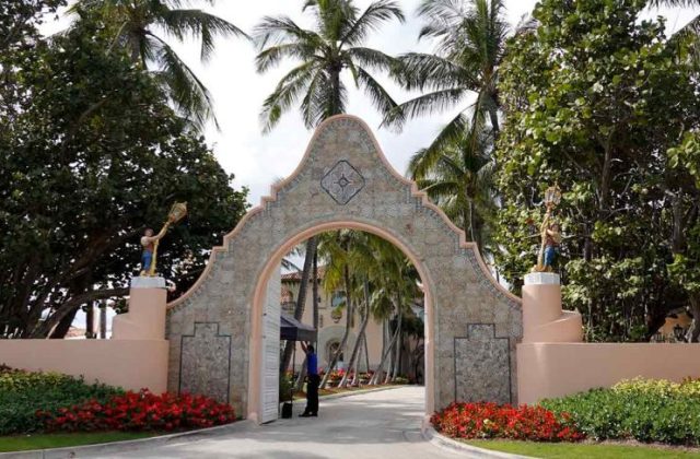 Donald Trump's Mar-a-Lago House Outside in Palm Beach, Florida